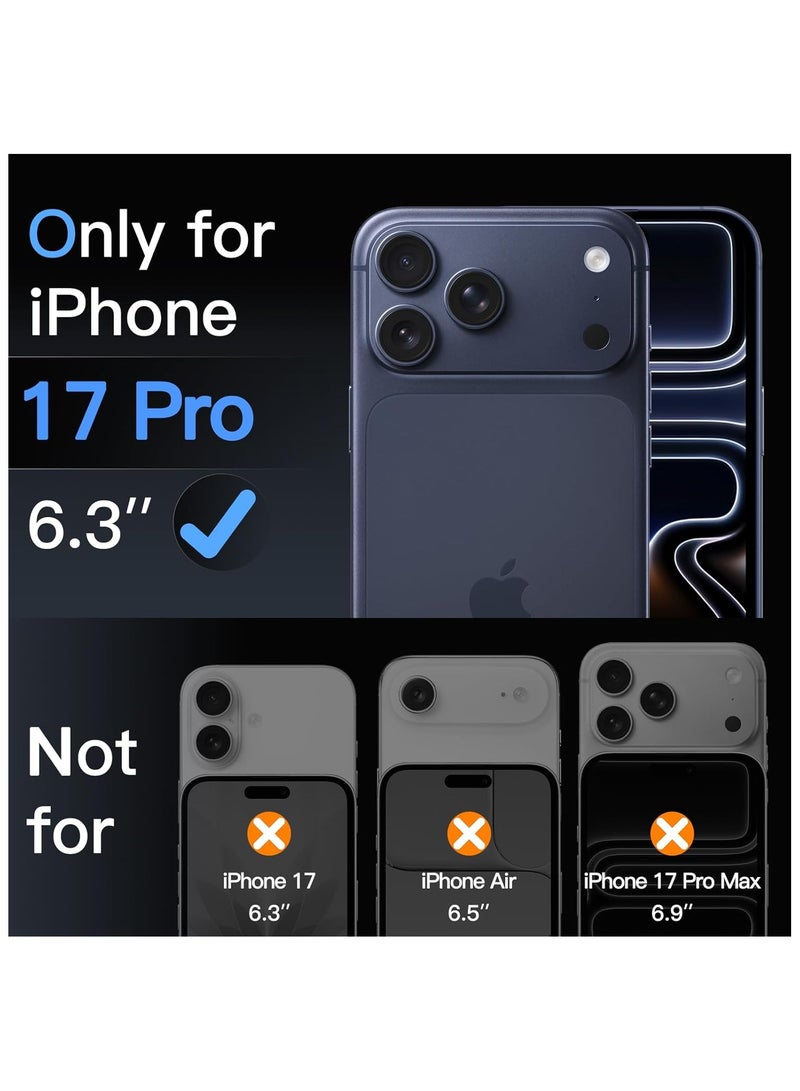 آرمور شاشة حماية زجاجية ضد الكسر و الخدوش لهاتف أبل ايفون 17 برو , شفاف - Image 2